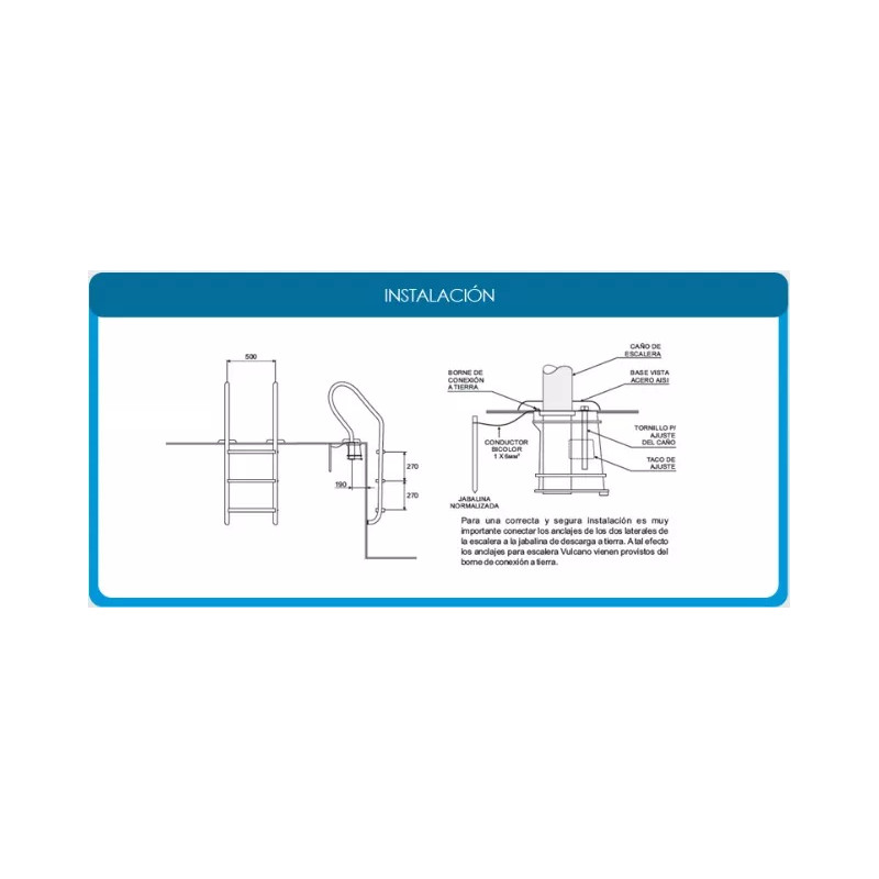 Escalera De Pelda Os De Acero Inoxidable Marca Vulcano Hidrofil