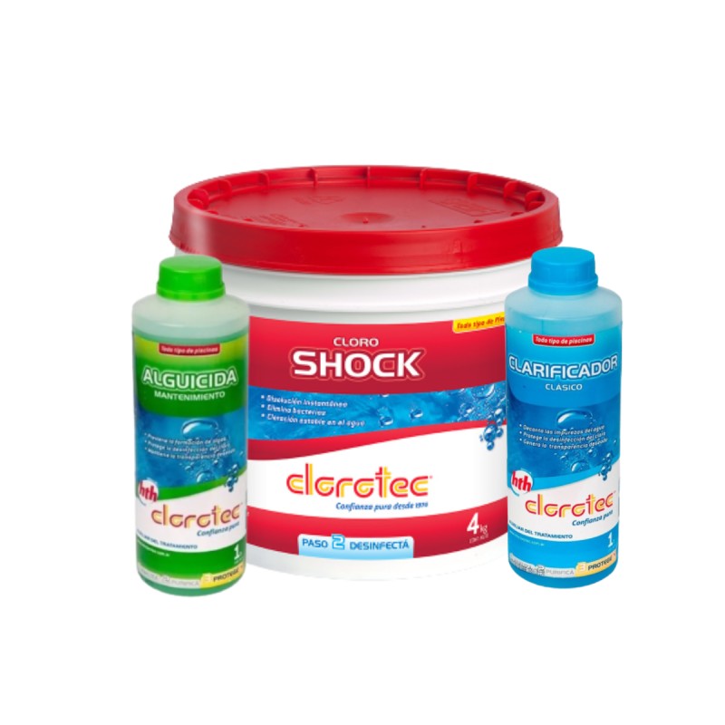 Kit Clorotec Cloro Shock Alguicida Clarificante