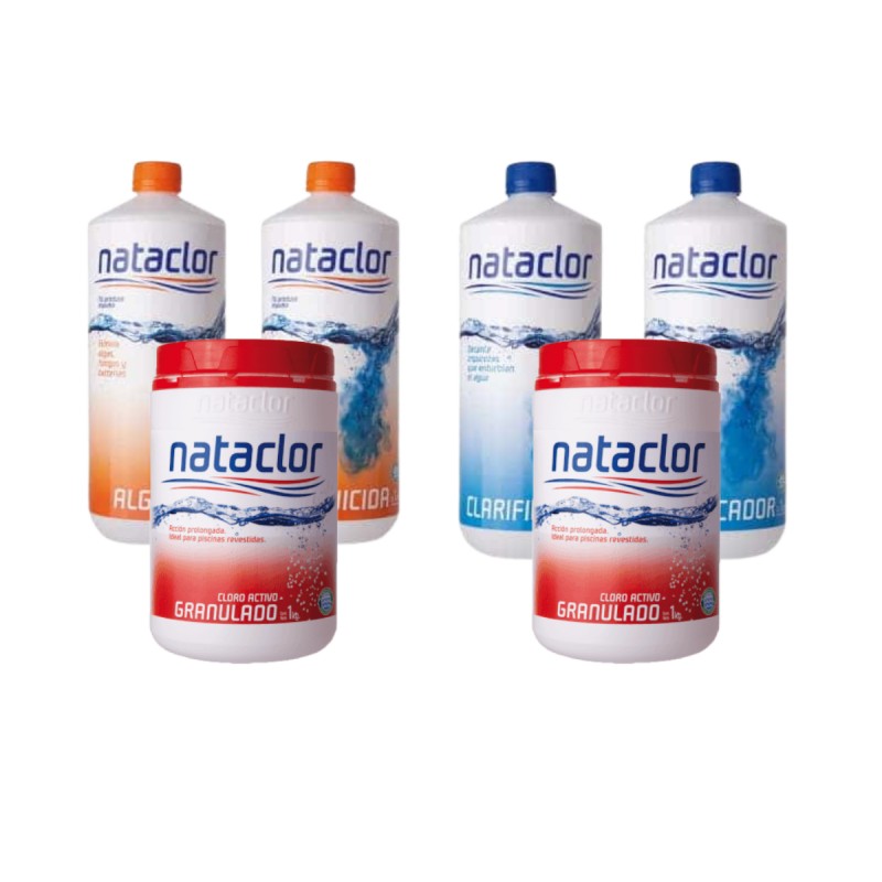 KIT NATACLOR: CLORO GRANULADO 90% + ALGUICIDA + CALRIFICANTE