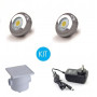 Kit Luces P/ Pileta, 2 Power Led 9w Blanca + fuente